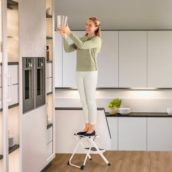 Hailo Marchepied 2 marches extraplat Ht d'accès 225cm blanc Mini Hailo Kobleo