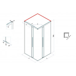 Samo Paroi douche d'angle ouverture coulissante 77-79cm droite Acrux Kobleo