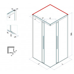Samo Paroi douche d'angle ouverture coulissante 87-89cm gauche Acrux Kobleo