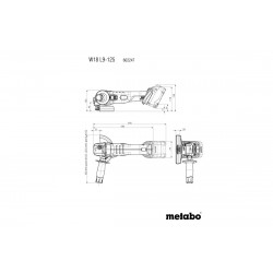 Metabo Meuleuse d'angle sans fil W 18 L 9-125 18V D125mm machine seule Kobleo