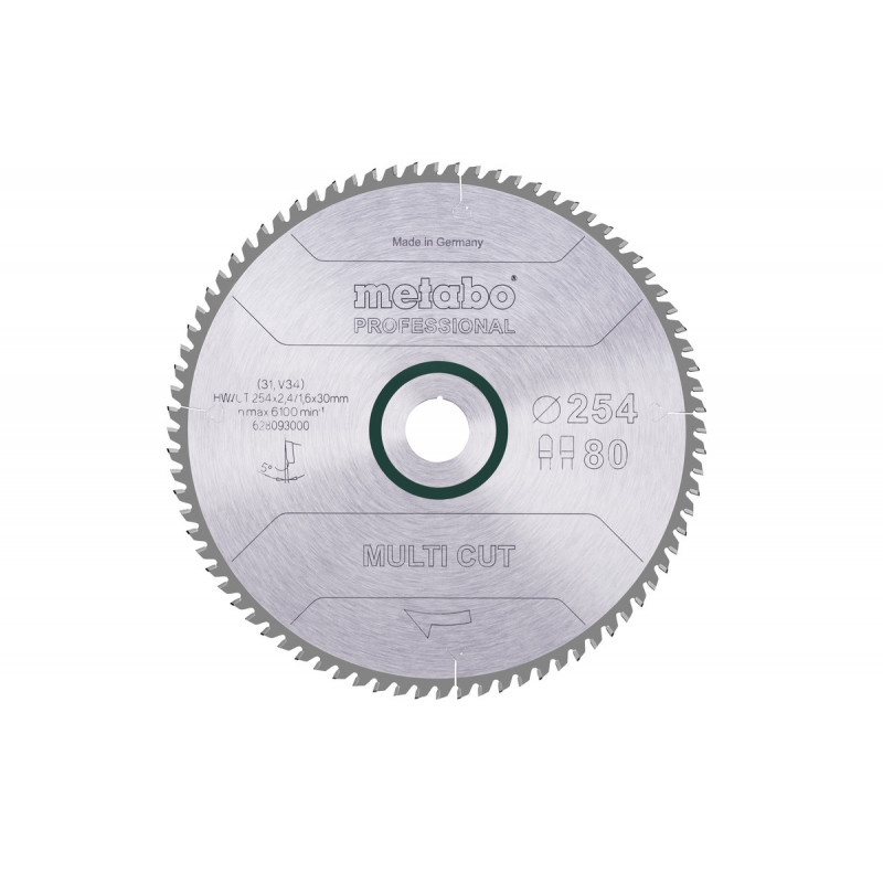 Metabo Lame de scie circulaire HW/CT 254x2.4x30mm 80 FZ/TZ Metabo Kobleo