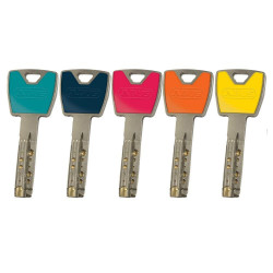 Abus Demi-cylindre P12RPS 30x10mm alu avec 5 clés couleurs réversibles Kobleo