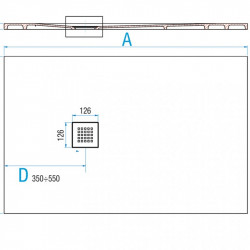 Samo Receveur douche rectangle anti-glisse 160x80 cm Blanc bondeVidage STON Kobleo