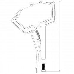 Dolex Pince étau mono serrage grande ouverture 280mm PGO280 Dolex Kobleo