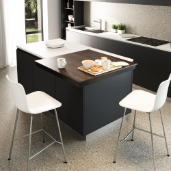Emuca Coulisses pour table coulissante Emuca Corner inox brossé alu Kobleo