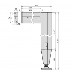 Emuca Kit de structure modulaire Emuca Zero 3 profilés couleur pierre Kobleo
