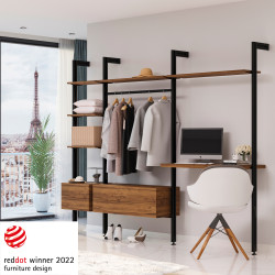 Emuca Kit de structure modulaire Emuca Zero 3 profilés noir texturé Kobleo