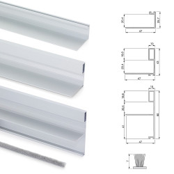 Emuca Système coulissant Emuca Space+ pour armoire à 2 portes suspendues Kobleo