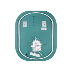 Emuca Miroir Emuca Cepheus 60x80cm cadre noir arrondi rectangulaire Kobleo