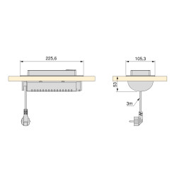 Emuca Multiconnecteur Emuca Backflip 2 prises 1 port usb câble 3m Kobleo