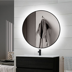 Emuca Miroir Emuca Zeus avec éclairage led D80x0,4cm 12W 850lm câble 1m Kobleo