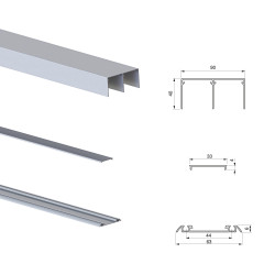 Emuca Système coulissant Emuca pour armoires à 2 portes profils Vall 19mm Kobleo