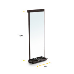 Emuca Miroir extractible Emuca pour armoire Moka 1130x440mm peint en moka Kobleo
