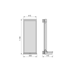 Emuca Miroir extractible Emuca pour armoire Moka 1130x440mm peint en moka Kobleo