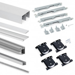 Emuca Système coulissant Emuca pour armoires à 2 portes profils Deep 18mm Kobleo