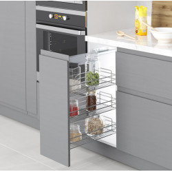 Emuca Chariot coulissant Emuca Suprastar 400mm avec soft close acier chromé Kobleo