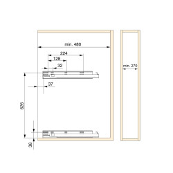 Emuca Chariot coulissant Emuca Suprastar 300mm avec soft close acier chromé Kobleo