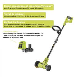 Ryobi Nettoyeur de joints pour terrasse 18V ONE+™ 2,0 Ah Li-Ion RY18PCA-120 Ryobi Kobleo
