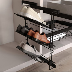 Emuca Porte-chaussures Emuca pour placards et dressing Hack côté droite noir Kobleo