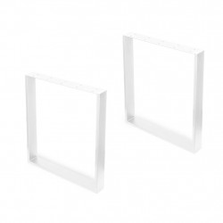 Emuca Jeu de 2 pieds rectangulaires Emuca Square pour table 80cm acier blanc Kobleo