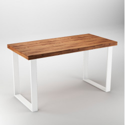 Emuca Jeu de 2 pieds rectangulaires Emuca Square pour table 60cm acier blanc Kobleo