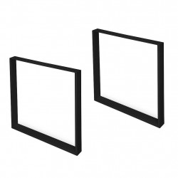 Emuca Jeu de 2 pieds rectangulaires Emuca Square pour table 80cm acier noir Kobleo
