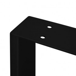 Emuca Jeu de 2 pieds rectangulaires Emuca Square pour table 80cm acier noir Kobleo