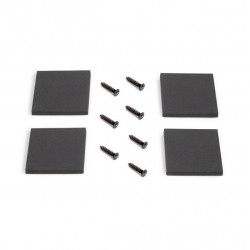 Emuca Jeu de 2 pieds rectangulaires Emuca Square pour table 80cm acier noir Kobleo