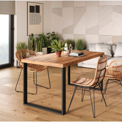 Emuca Jeu de 2 pieds rectangulaires Emuca Square pour table 60cm acier noir Kobleo