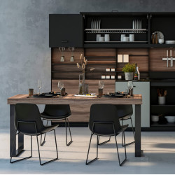 Emuca Jeu de 2 pieds rectangulaires Emuca Square pour table 60cm acier noir Kobleo