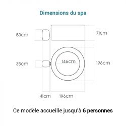 Bestway Spa gonflable 60017 Lay-Z-Spa® Palm Springs Airjet™ rond 6 pers. Bestway Kobleo