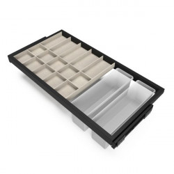 Emuca Kit tiroir d'organisation Emuca avec plateau et glissières 900mm noir Kobleo