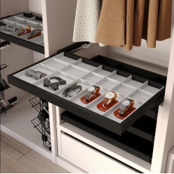 Emuca Kit tiroir d'organisation Emuca avec plateau et glissières 900mm noir Kobleo