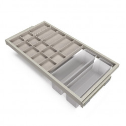 Emuca Kit tiroir d'organisation Emuca avec plateau et glissières 900mm gris Kobleo