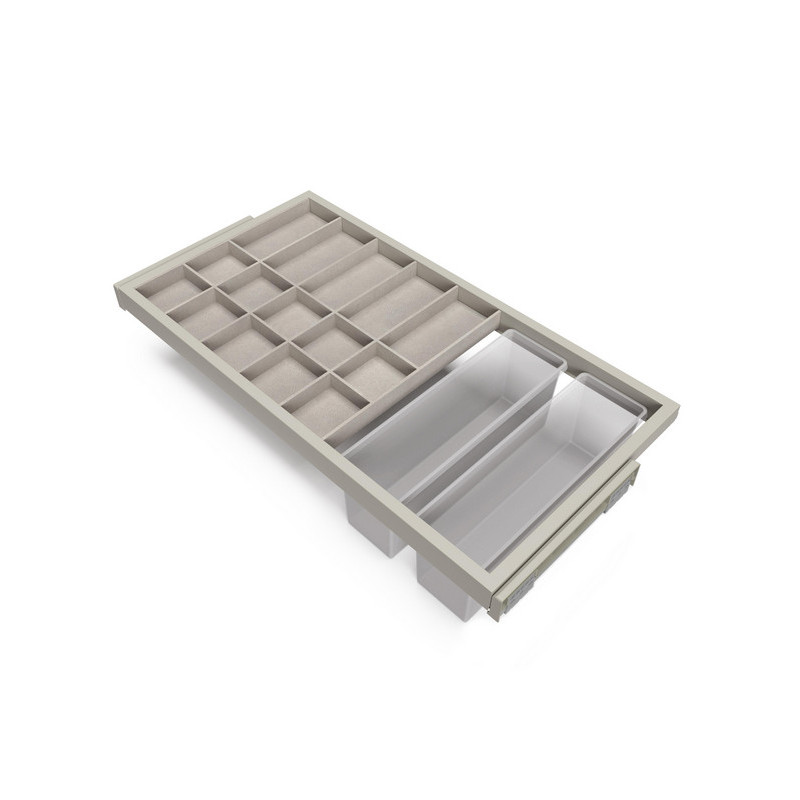 Emuca Kit tiroir d'organisation Emuca avec plateau et glissières 900mm gris Kobleo