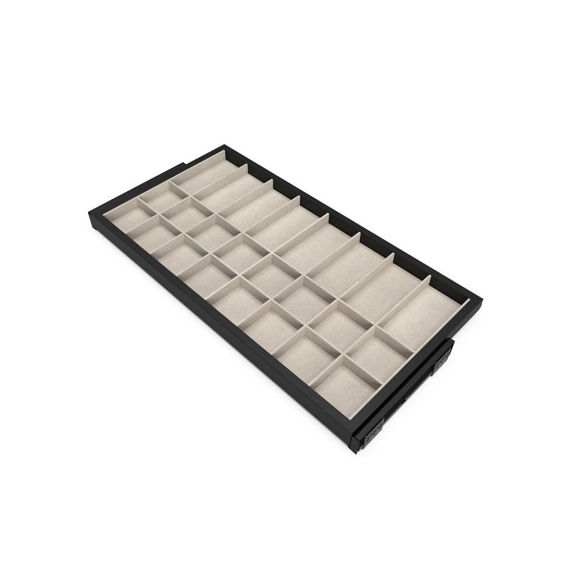 Emuca Kit tiroir d'organisation Emuca avec glissières 900mm noir texturé Kobleo