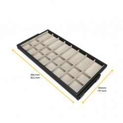 Emuca Kit tiroir d'organisation Emuca avec glissières 900mm noir texturé Kobleo Emuca Kit tiroir d'organisation Emuca avec glissières 900mm noir texturé Kobleo