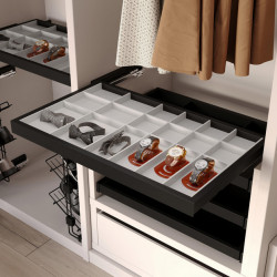 Emuca Kit tiroir d'organisation Emuca avec glissières 900mm noir texturé Kobleo Emuca Kit tiroir d'organisation Emuca avec glissières 900mm noir texturé Kobleo