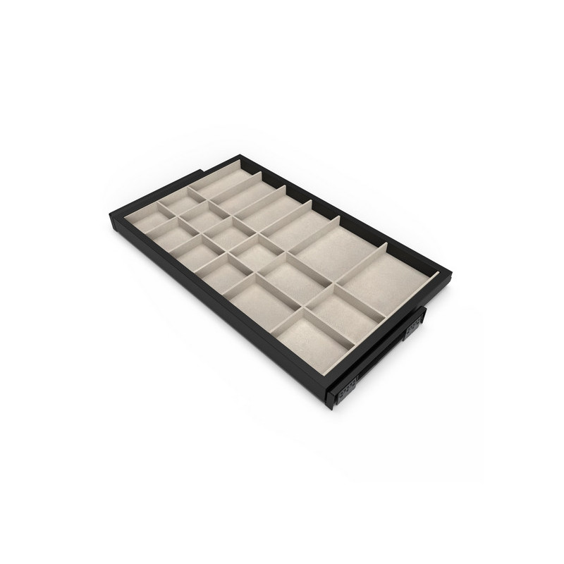 Emuca Kit tiroir d'organisation Emuca avec glissières 800mm noir texturé Kobleo