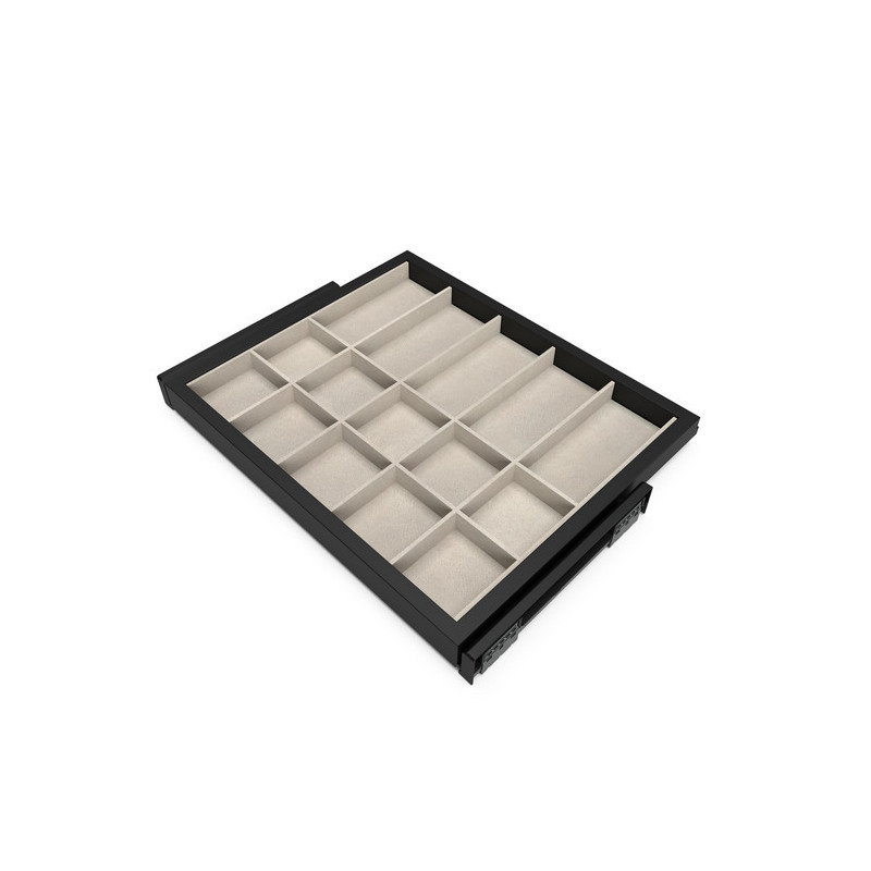 Emuca Kit tiroir d'organisation Emuca avec glissières 600mm noir texturé Kobleo