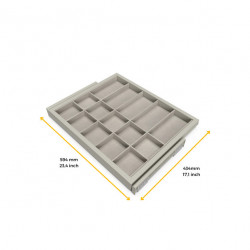 Emuca Kit tiroir d'organisation Emuca avec glissières 600mm gris pierre Kobleo