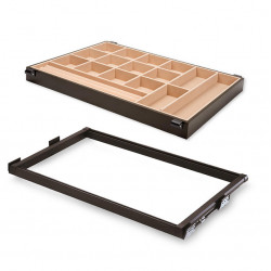 Emuca Kit tiroir organisateur et cadre coulissant Emuca 900mm couleur moka Kobleo