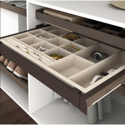 Emuca Kit tiroir organisateur et cadre coulissant Emuca 900mm couleur moka Kobleo