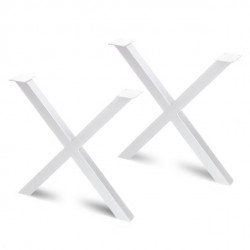 Emuca Jeu de 2 pieds Emuca Cross pour table 695mm acier peint en blanc Kobleo Emuca Jeu de 2 pieds Emuca Cross pour table 695mm acier peint en blanc Kobleo