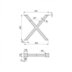 Emuca Jeu de 2 pieds Emuca Cross pour table 695mm acier peint en blanc Kobleo Emuca Jeu de 2 pieds Emuca Cross pour table 695mm acier peint en blanc Kobleo
