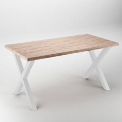 Emuca Jeu de 2 pieds Emuca Cross pour table 695mm acier peint en blanc Kobleo Emuca Jeu de 2 pieds Emuca Cross pour table 695mm acier peint en blanc Kobleo