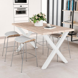 Emuca Jeu de 2 pieds Emuca Cross pour table 695mm acier peint en blanc Kobleo Emuca Jeu de 2 pieds Emuca Cross pour table 695mm acier peint en blanc Kobleo