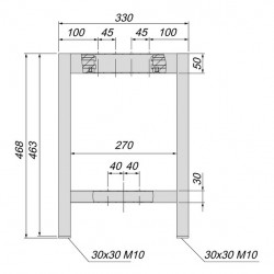 Emuca 2 Pieds pour banc de vestiaire Emuca aluminium anodisé mat 468x330mm Kobleo
