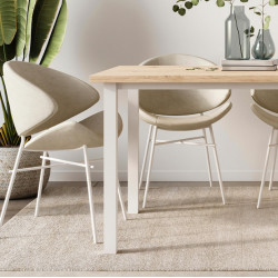 Emuca Pieds carrés et cadre de table Emuca 1150x750mm acier peint en blanc Kobleo