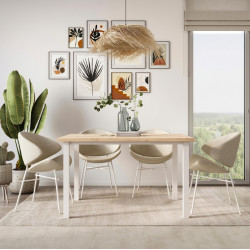 Emuca Pieds carrés et cadre de table Emuca 1150x750mm acier peint en blanc Kobleo